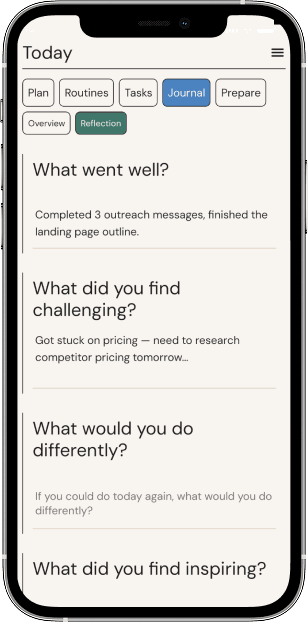 Daily Reflection interface